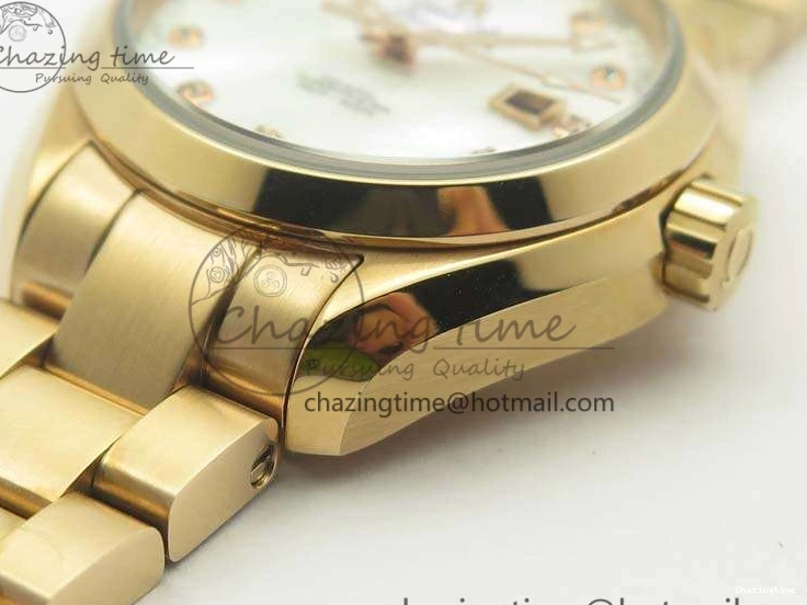 0520 Timeless Aqua Terra Ladies 35mm RG V6F Best Edition White MOP Dial On RG Bracelet A 8102